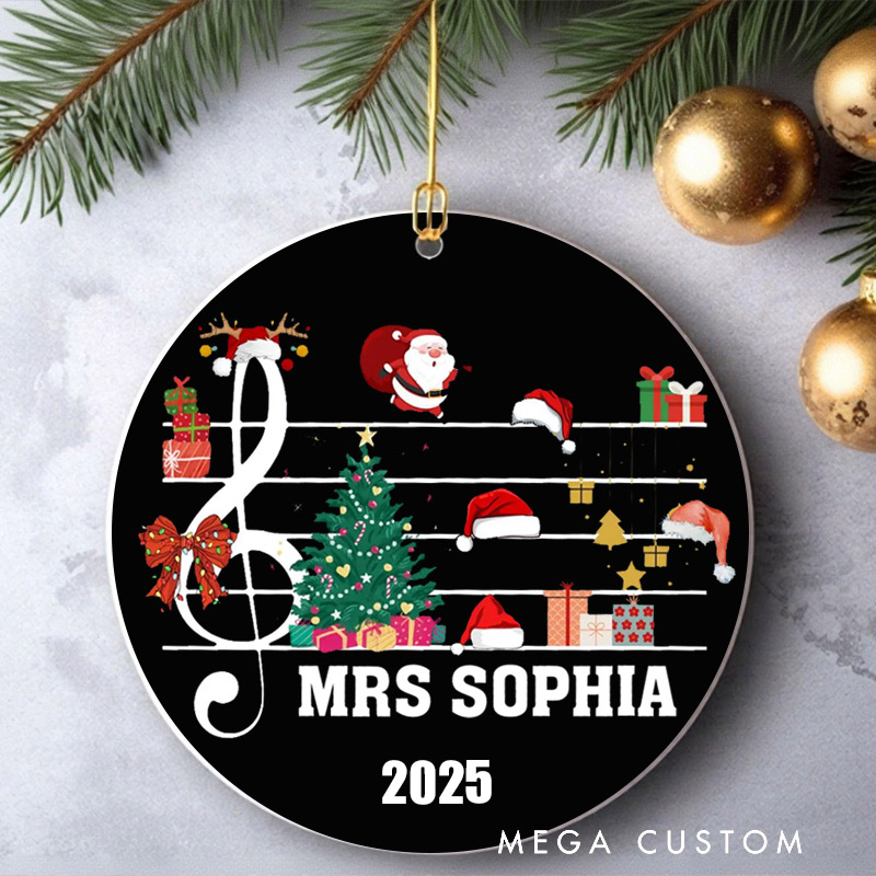 Personalized Ornament Treble Clef Ornament Christmas Treble Clef Ornament Christmas Musician Pianist Music Lover Violin Music Notes