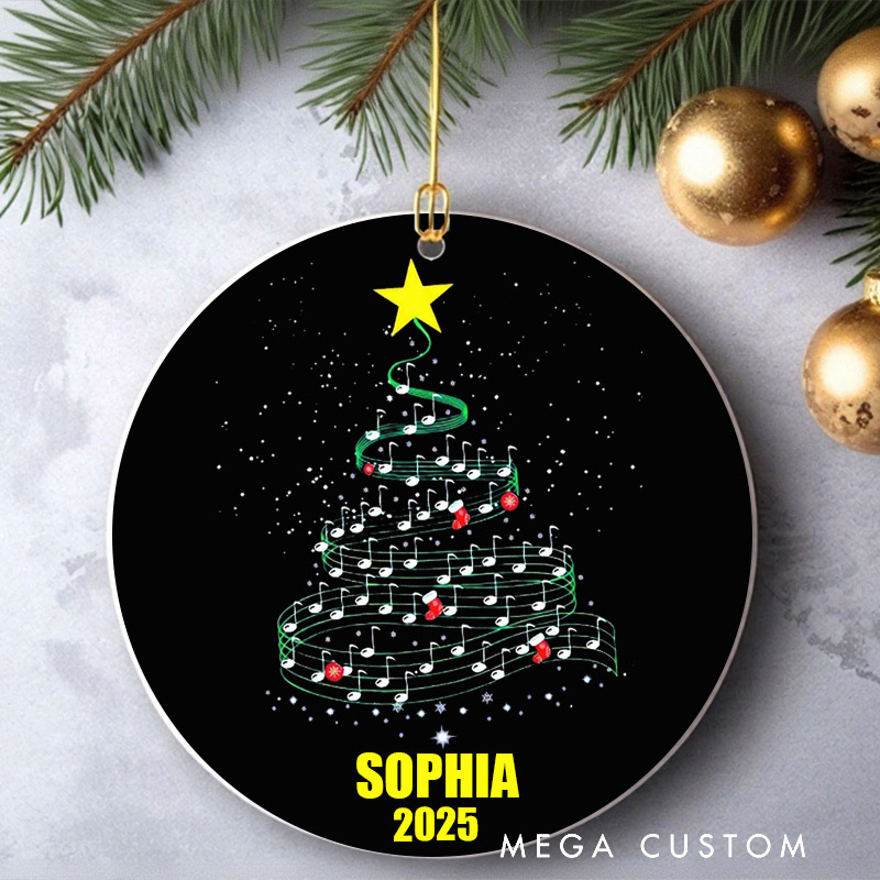 Personalized Christmas Ornament Christmas Tree Music Ornament Music Note Tree Ornament Music Lover Christmas Gift