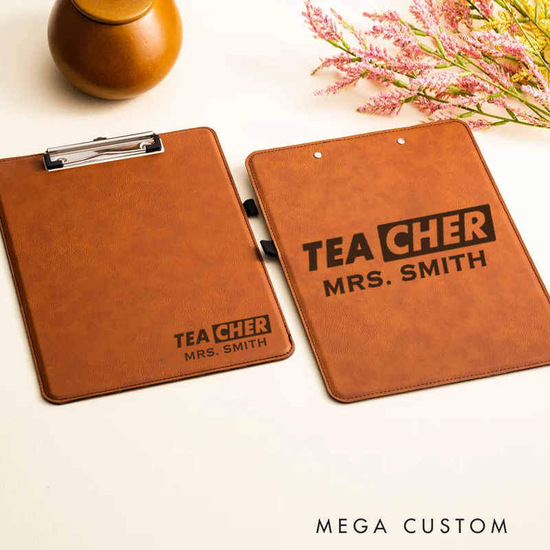 Personalized Double-Sided Leather Clipboard for Teachers Cool Teacher Design Clipboard Stylish and Practical Gift for Teachers