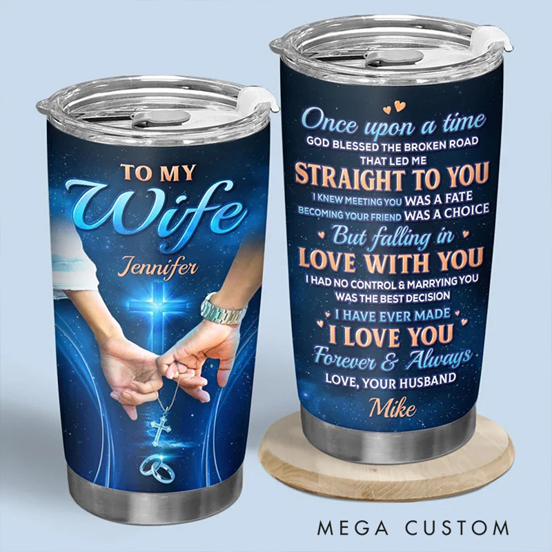 Personalized God Blessed 20oz Stainless Steel Tumbler with Name Religious Gift Anniversary Wedding Gift Faith Gift