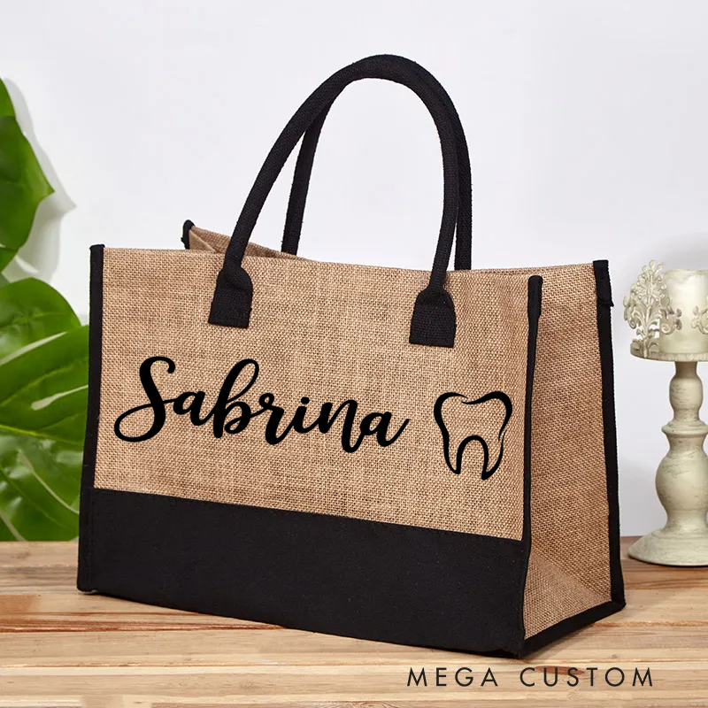 Personalized Nurse Tote Bag Custom Name Tooth Bag Thoughtful Gift for Nurses