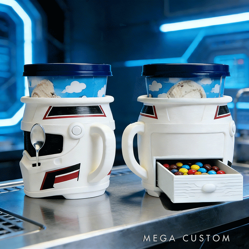Personalized Helmet Shaped Ice Cream Pint Holder Funny and Useful Dessert Gift
