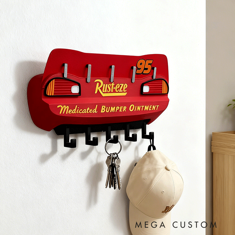 Personalized Lightning McQueen Key Holder Unique Gift for Racers and Racing Lovers