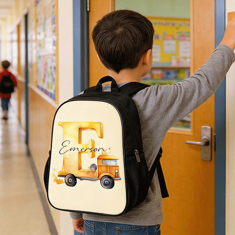 Personalized Truck Backpack with Custom Name Unique Backpack for Kids