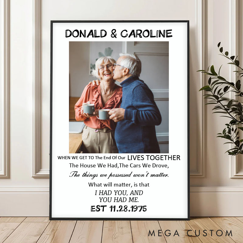 Personalized Couple Anniversary Canvas Painting I Had You and You Had Me Canvas with Photo for Couple Wife Husband Anniversary Gift