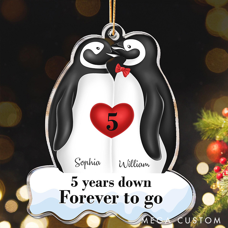Personalized Penguin Couple Ornament Many Years Down Forever To Go Christmas Ornament Lovely Couple Gift For Husband Wife