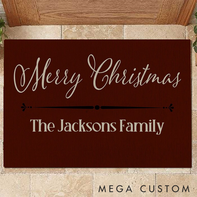 Personalized Whimsical Holiday Entry Mat for Adding a Touch of Warm to Your Home Doormat