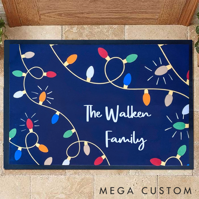Personalized Colorful Christmas Entry Mat for Spreading Joy and Warmth to All Visitors Doormat