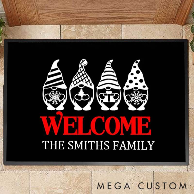 Personalized Whimsical Gnome Welcome Mat for Adding Fun and Festivity to Your Entrance Doormat