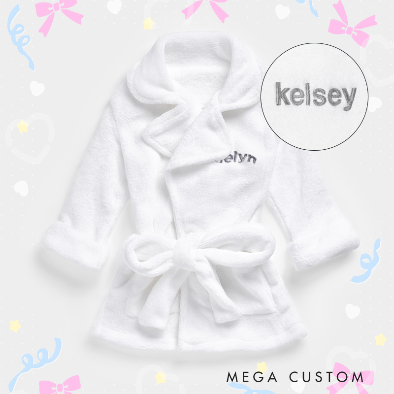Personalized Embroidered Baby Bathrobe Baby Plush Robe with Name New Baby Gift Toddler Robe 