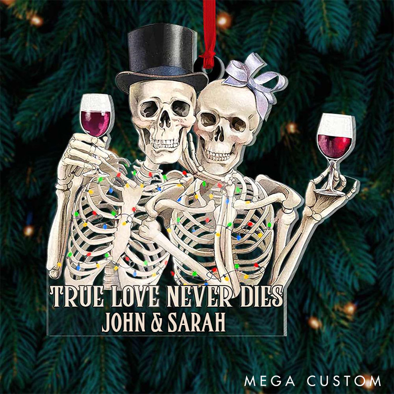 Personalized Eternal Love Halloween Ornament Gothic True Love Never Dies Skeleton Couple Ornament Halloween Ornament for Husband Wife