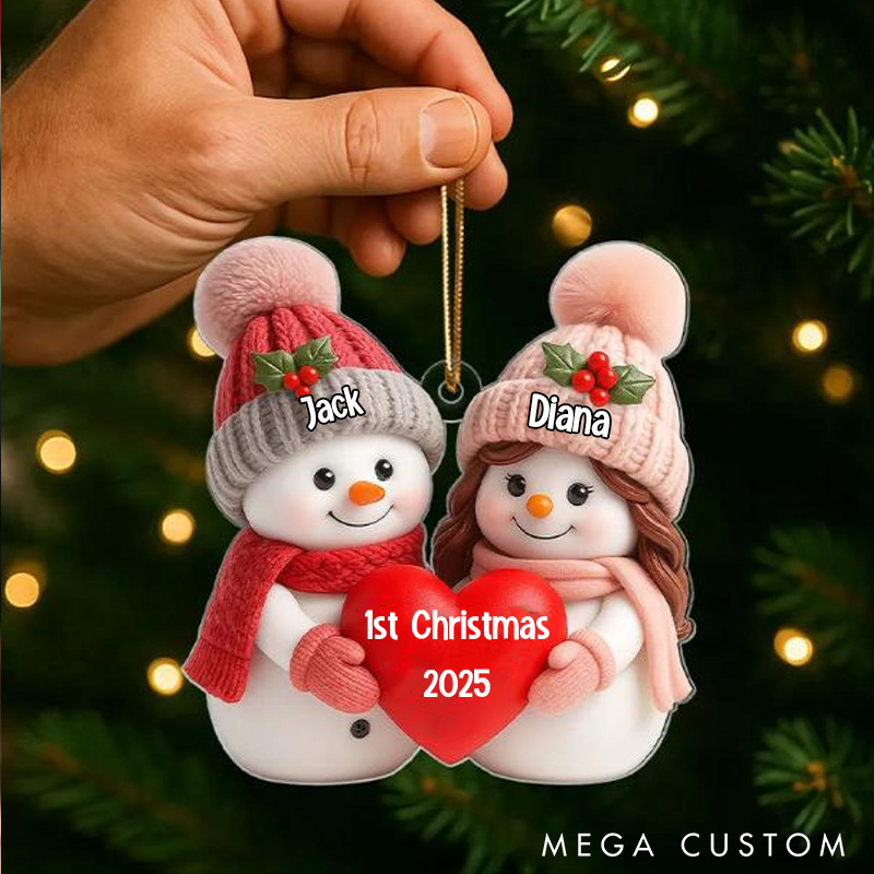 Personalized Couple First Christmas Together Ornament Adorable Snowman Couple Christmas Ornament 1st Christmas Couple Gift