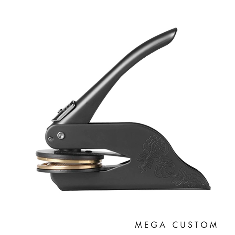 Personalized Cross Flowers Book Embosser Hand Held Embosser Embossing Stamp with Name Religious Gift Birthday Gift for Christians