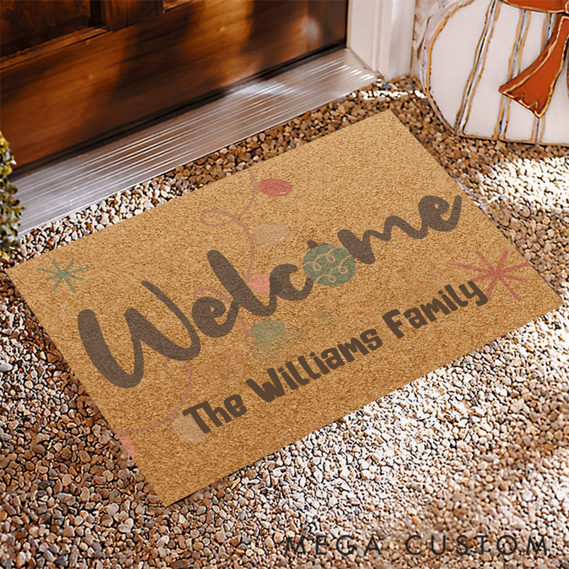 Personalized Seasonal Doormat to Celebrate Christmas with Your Family