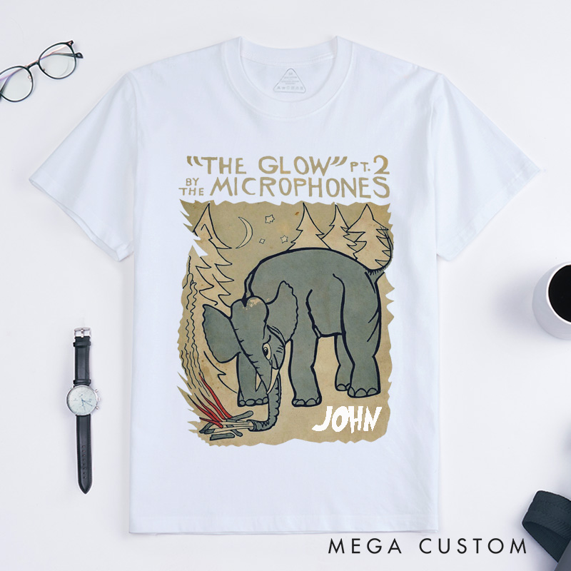 Personalized Elephant Campfire Music Lovers Classic T-Shirts Unique Art Gift for Nature Lovers Custom Unisex Tee Present for Music Lovers