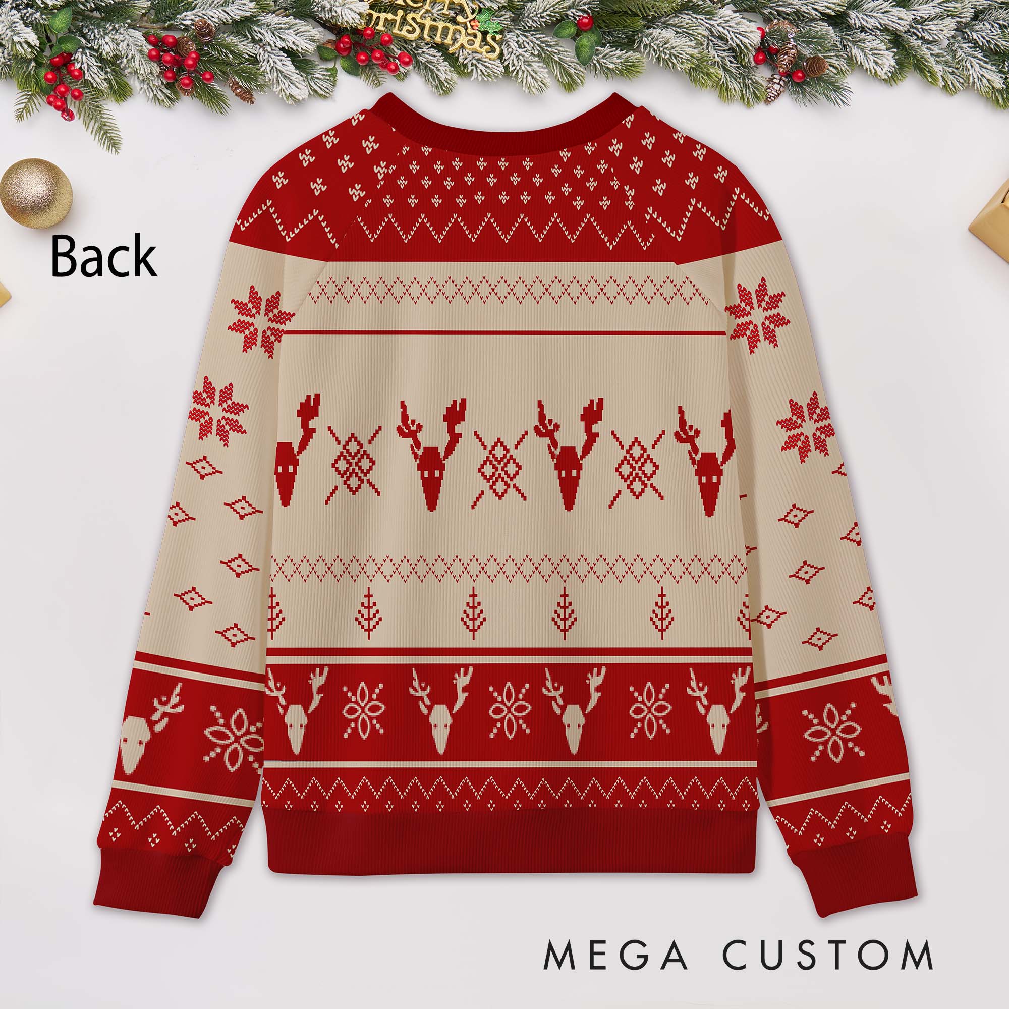Personalized Ugly Sweater Custom Festive Holiday Sweatshirt Funny Christmas Party Outfit for Family Celebration Decor Christmas Gifts