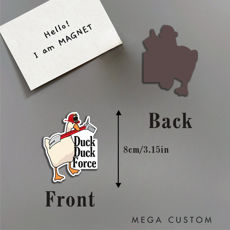 Personalized Firefighter Duck Design Magnetic Fridge Sticker Gift for Firefighters