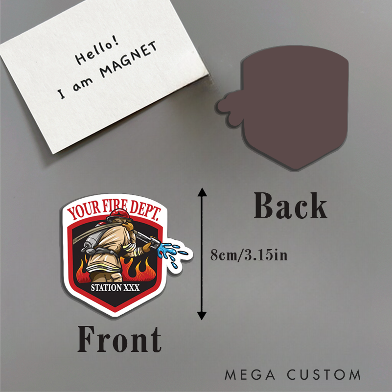 Personalized Firefighter Hose Design Magnetic Fridge Sticker Gift for Firefighters