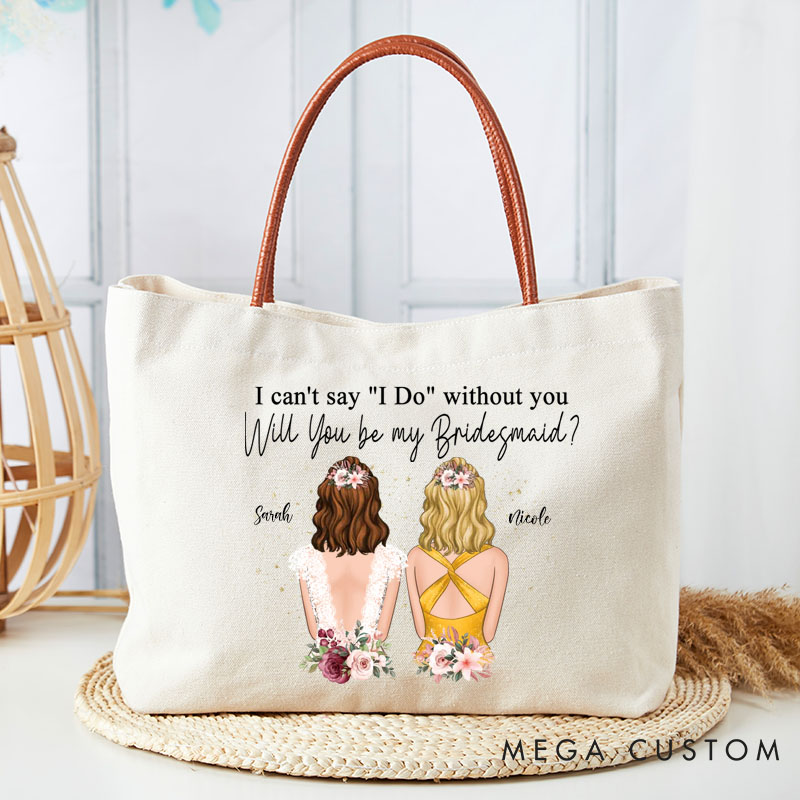 Personalized Bridesmaid Burlap Tote Bag Bride and Bridesmaid Totes Wedding Bridesmaid Gift Bag 