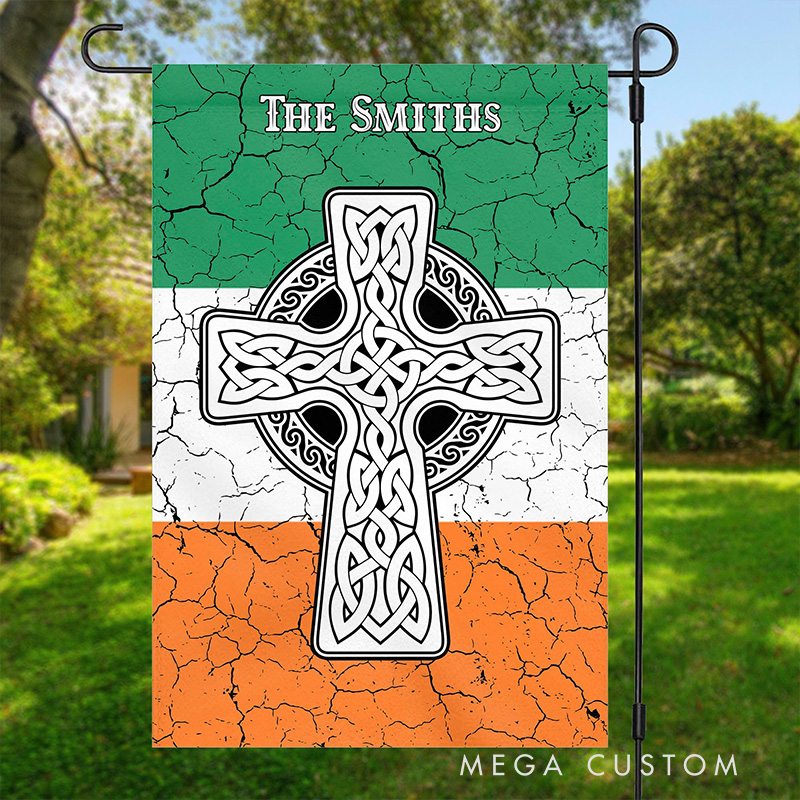 Personalized Cross Garden Flag with Family Name Christian Home Decor Gift Religious Gift