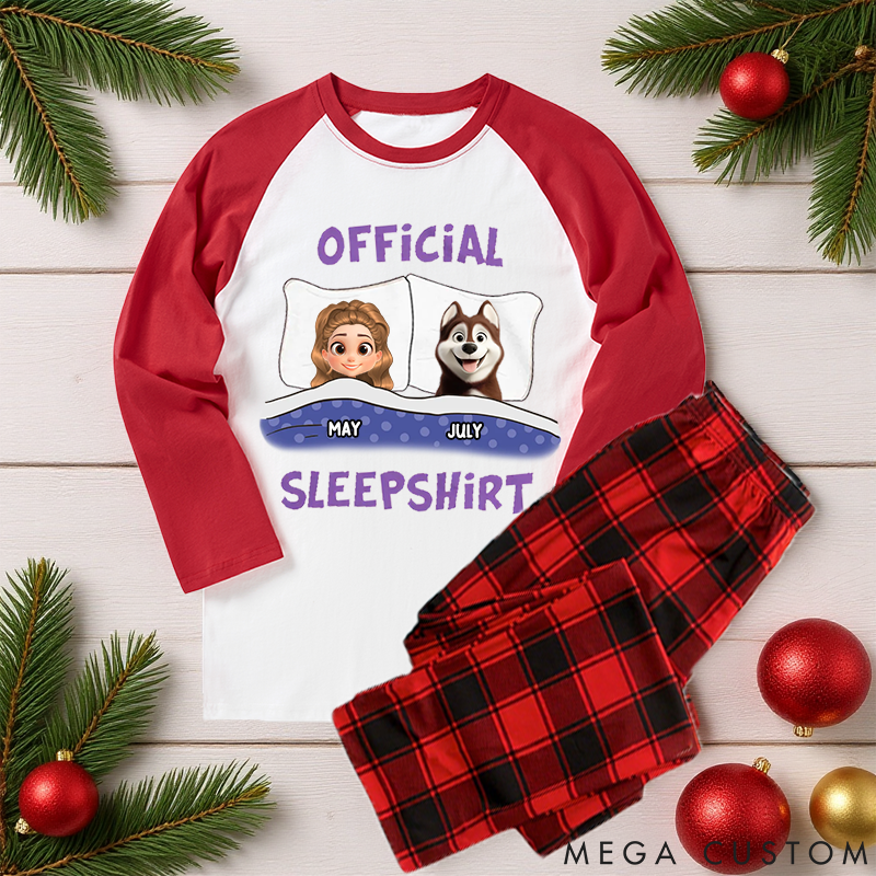 Personalized Dog Lover Official Sleepshirt Cartoon Family Matching