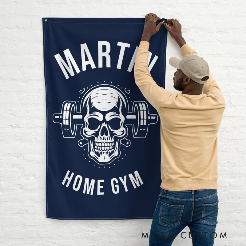 Personalized Skull Weights Throw Blanket Adventures Weightlifting Art Gym Decor Gift Gym Lovers