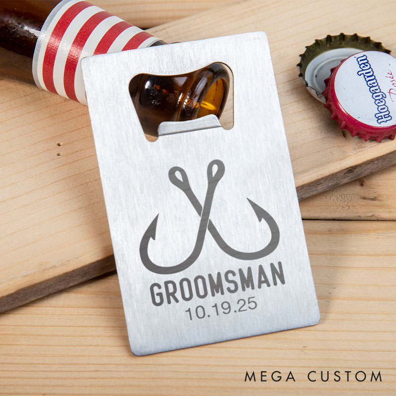 Personalized Groomsman Bottle Opener Engraved Groom Credit Card Bottle Opener Groomsman Bachelor Opener Wedding Party Favors Opener