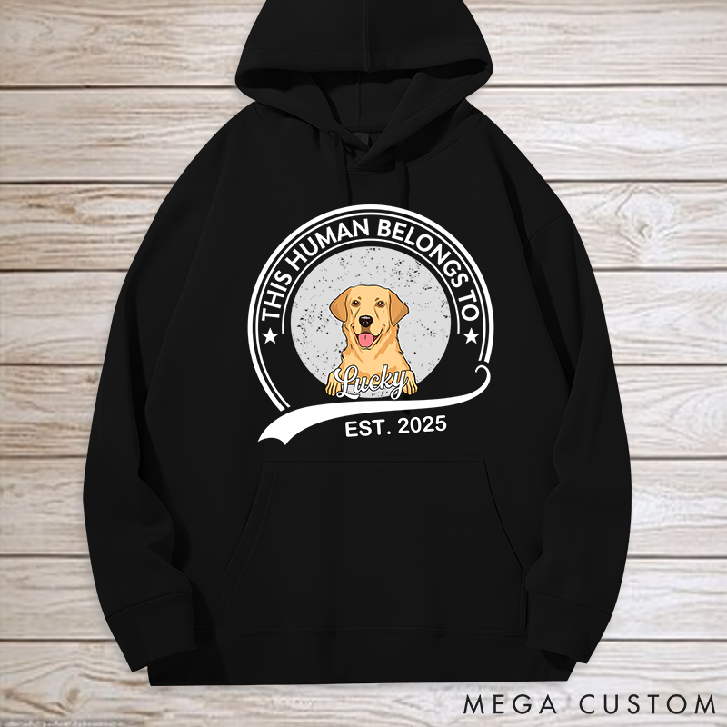 Personalized Dog Lover this Human Belongs to Dog Classic Hoodies