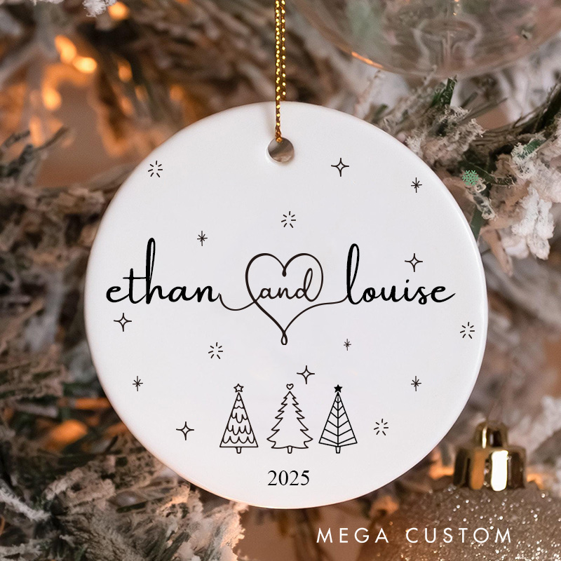 Personalized Couple Christmas Ornament Husband and Wife Xmas Ornament Couple  2025 Keepsake Gift with Name Christmas Tree Decor for Couple