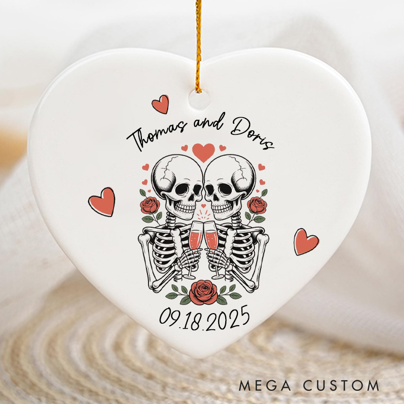 Personalized Couple Skeleton Ornament Romantic Halloween Ornament for Husband Wife Anniversary Gift Ornament Couple Halloween Gift
