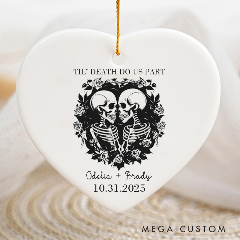Personalized Til' Death Do Us Part Skeleton Couple Ornament Gothic Love Halloween Ornament Couple Halloween Gift Husband Wife Autumn Gift