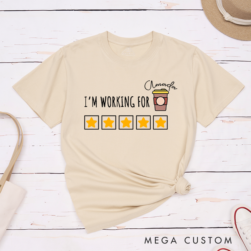 Personalized Fun and Playful Coffee-Themed Work Humor Graphic Design T-Shirt