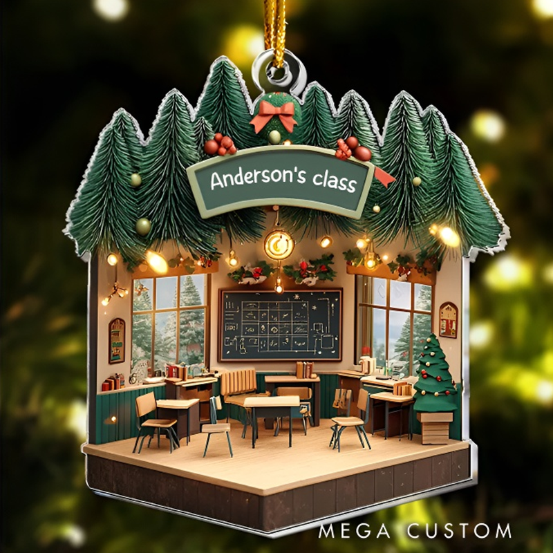 Personalized Teacher Christmas Ornament Custom Name Acrylic Ornament Christmas Gift for Teachers