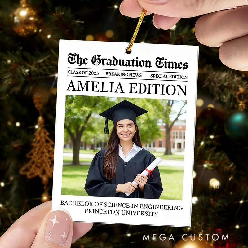 Personalized Teacher Christmas Ornament the Graduation Times Design Acrylic Ornament Christmas Gift for Teachers