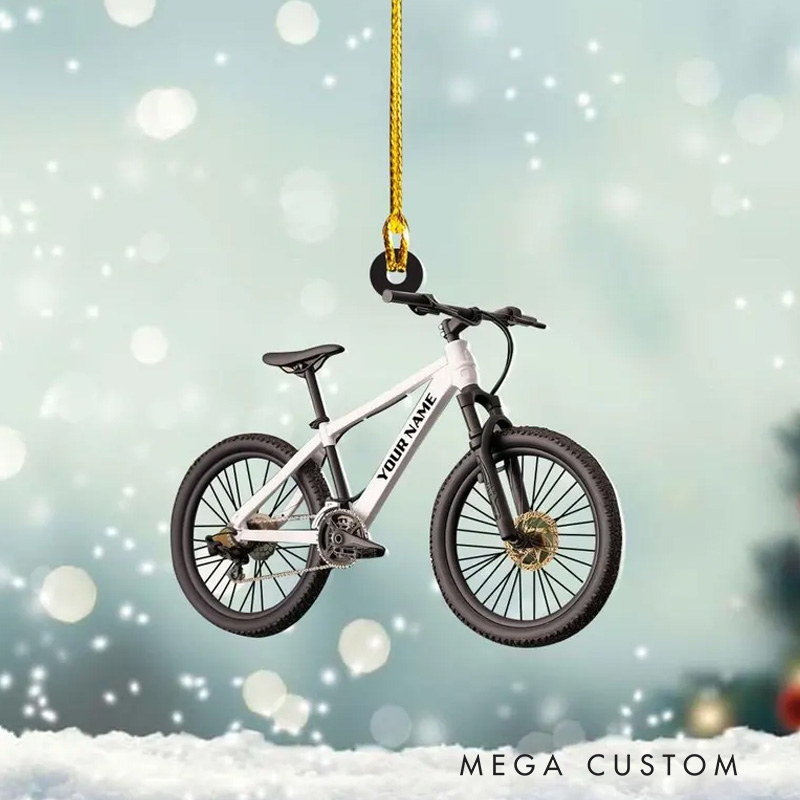 Personalized Custom Name Bicycle Christmas Ornaments Bicycle lovers Gift Biker Xmas Ornament
