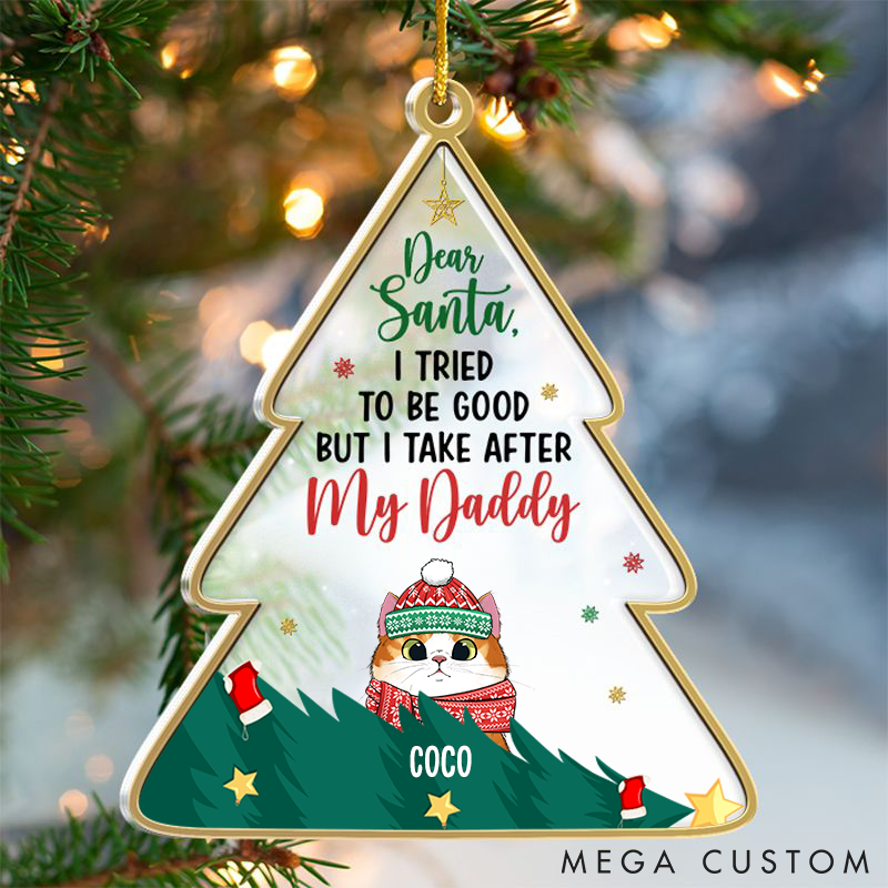 Personalized Pet Lover on the Naughty List I Regret Nothing Christmas Ornament