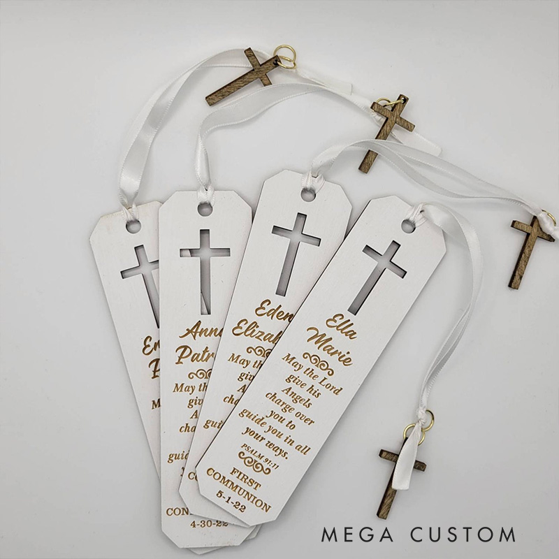 Personalized Bible Quote Engraved Wood Bookmark with Name and Date Religious Gift Confirmation Gift for Christians