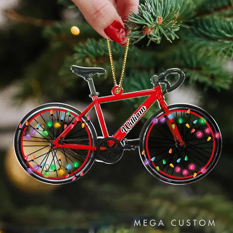 Personalized Name Bicycle Christmas Ornaments Cycling Ornament Bicycle Gift Christmas Gifts For Bicycle Rider
