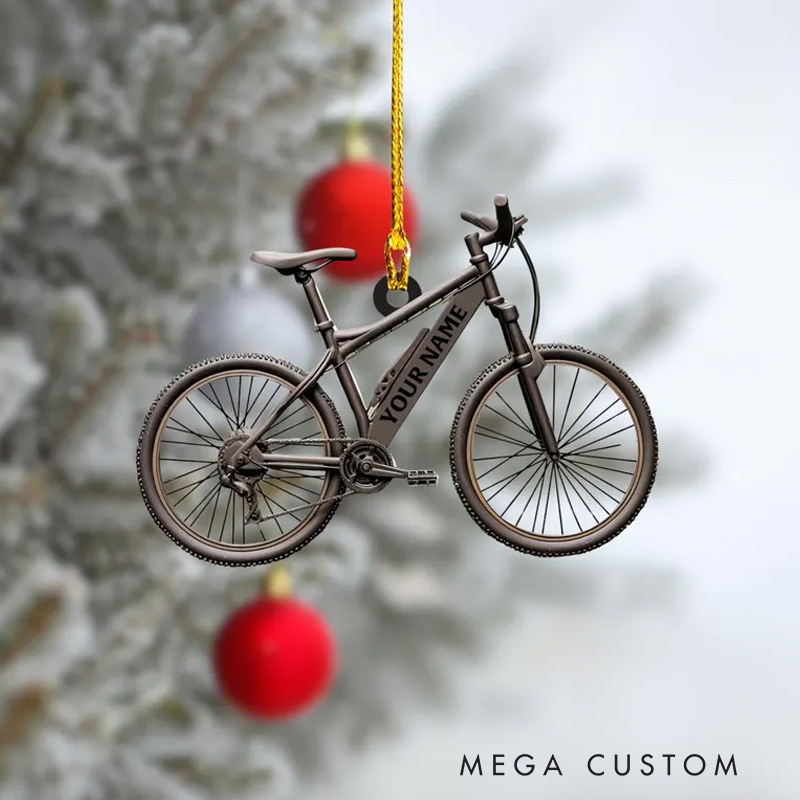 Personalized Bicycle Christmas Ornament 2D Flat Ornament Cycling Ornament Bicycle Gift Christmas Gift For Bicycle Rider