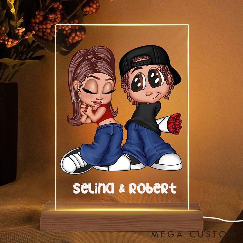 Personalized Couple Y2K LED Night Light Gift for Couple 