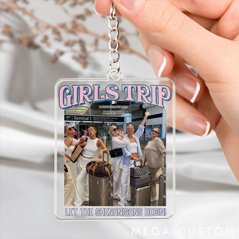 Personalized Photo Acrylic Keychain Girls Trip Gift for Friends