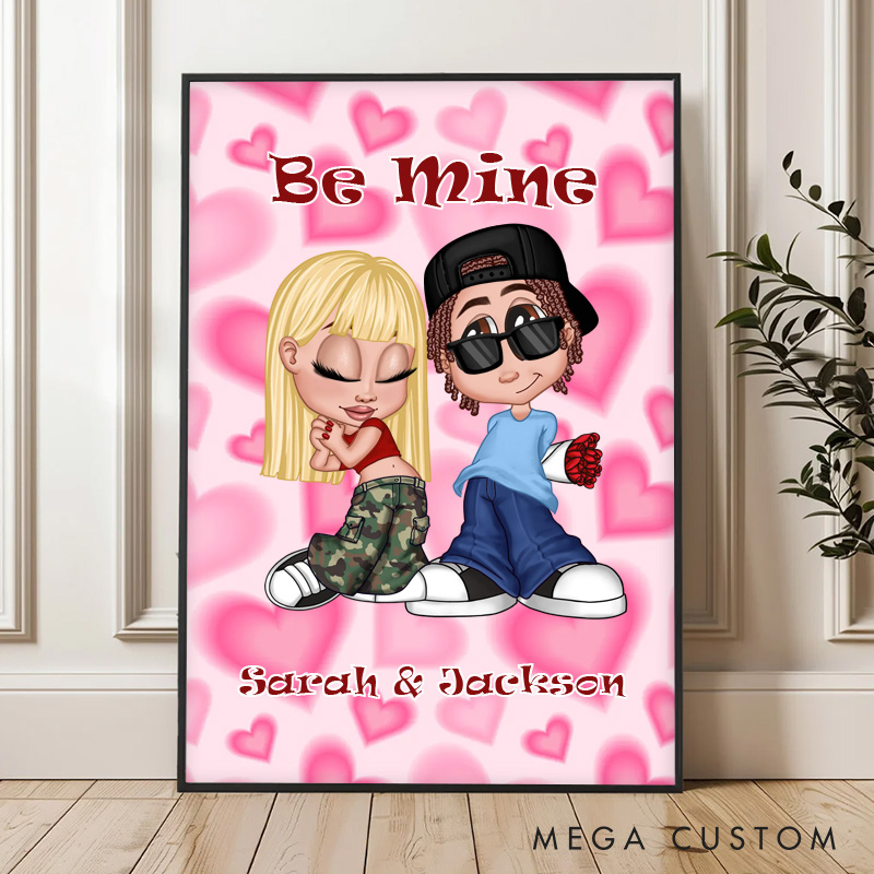 Personalized Y2K Couple Print Poster Couple Keepsake Unique Gift for Him and Her