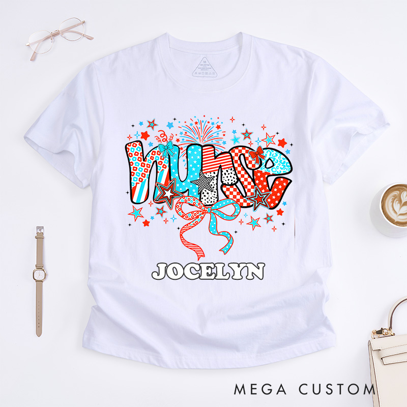 Personalized Nurse T-Shirts Patriotic Nurse Pride Fashion Design T-Shirts