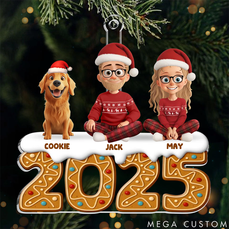 Personalized Dog Lover Gingerbread Dreams Family Themes Christmas Ornament