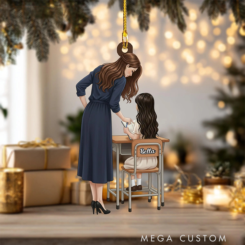 Personalized Teacher Christmas Ornament Best Teacher Acrylic Ornament Christmas Gift for Teachers