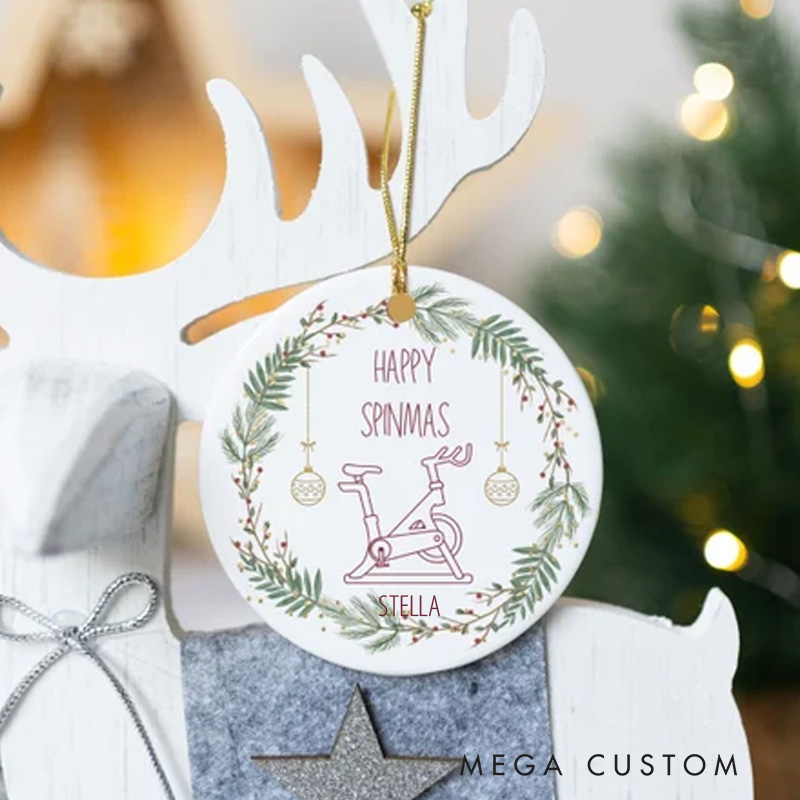 Personalized Spin Bike Ornament Indoor Cycling Gift For Spin Instructor Spinning Ornament Bicycle Gift For Spin Bike lover Cycle Biking Gift Bicycle Ride