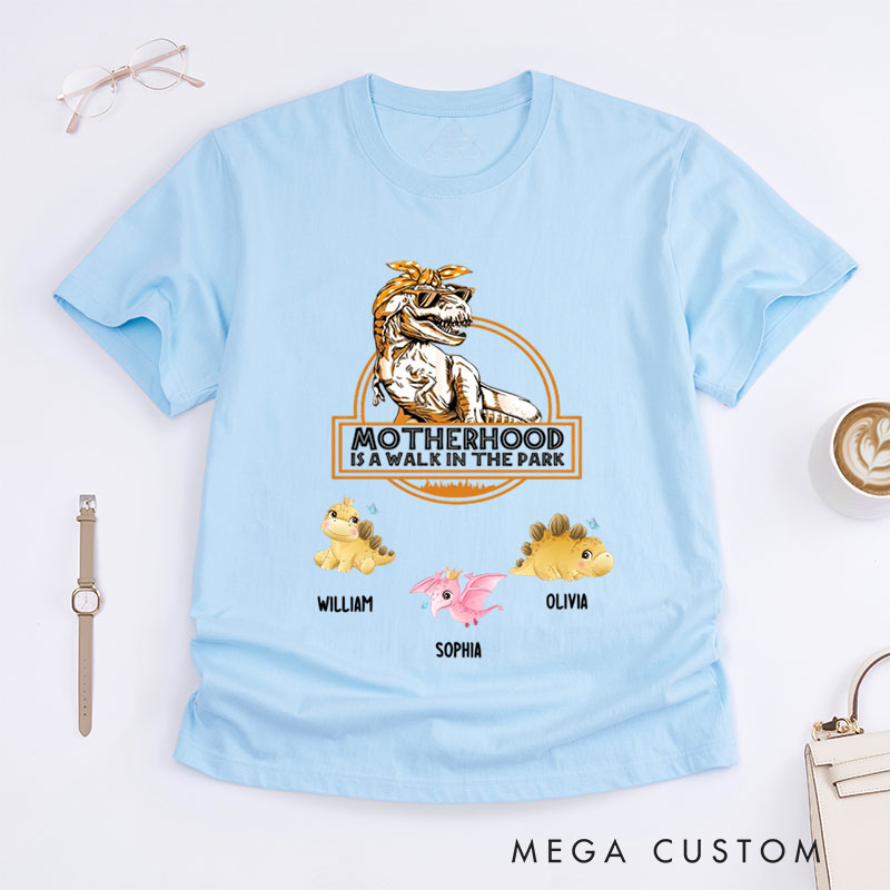 Personalized Motherhood is a Walk in the Park Classic T-shirt