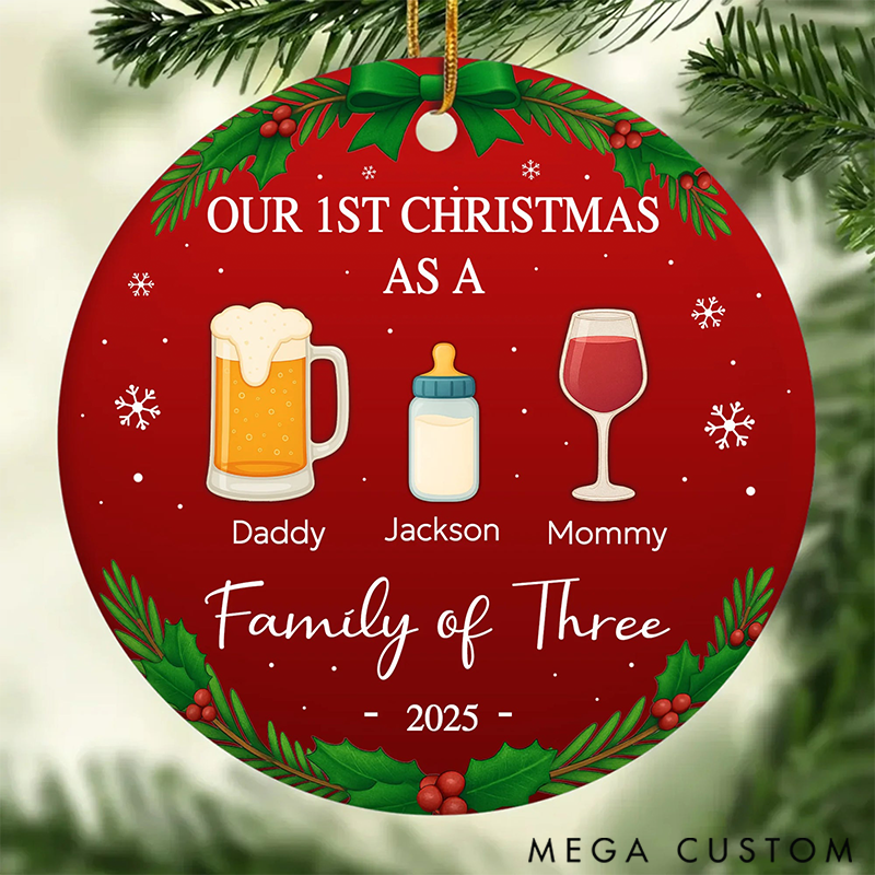Personalized Family Christmas Ornaments Cherishing the Joy of Our First Christmas as a Family