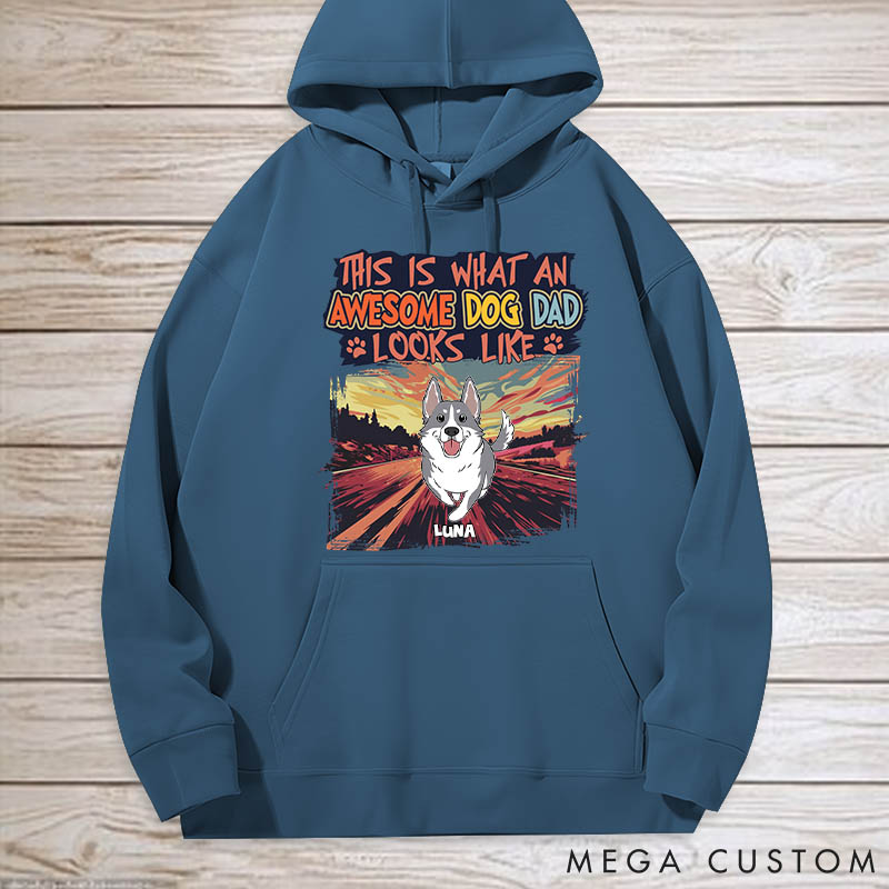 Personalized Dog Lover an Awesome Dog Dad Classic Hoodies