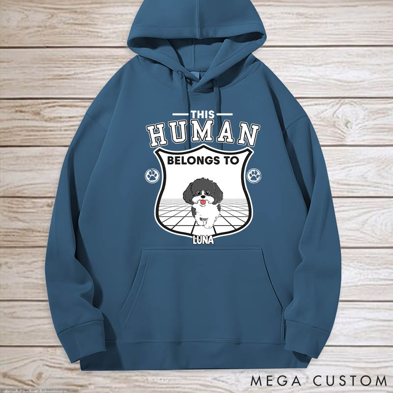 Personalized Dog Lover Human Belongs to Dogs Classic Hoodies